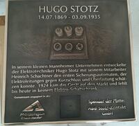 Erinnerungstafel, Gedenktafel, Gedenkplatte in Bronze mit Logo, Grafik, Meile der Innovationen
